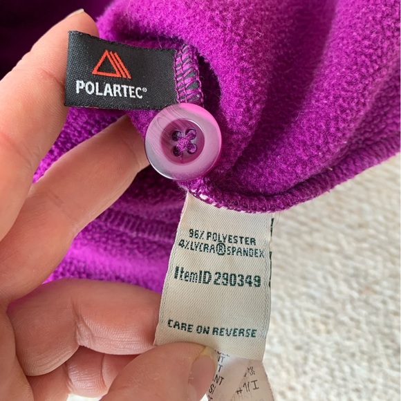 LL Bean Purple Button Down Fleece Jacket sz Medium PW5 - Picture 6 of 6